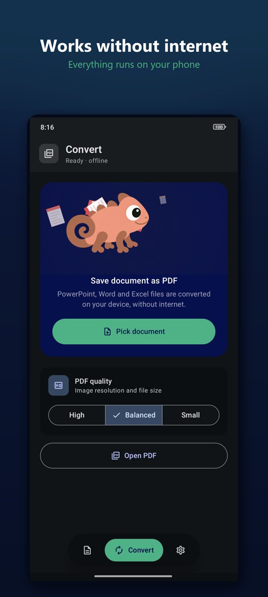 Chameleon PDF converts documents without internet